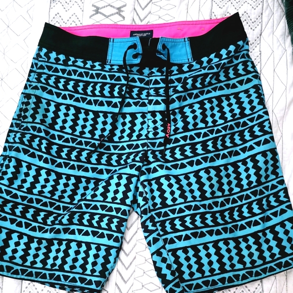 American Eagle Men's small blue/pink swim trunks - Picture 1 of 4